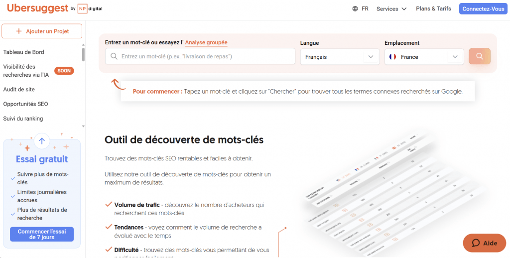 Outil SEO débutants